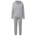 thumbnail image 3 of KANG Women Fashion Solid Casual Drawstring Hoodie Higt Waist Trousers Two Set, 3 of 5