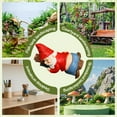 thumbnail image 6 of ICERUN Garden Gnomes,Resin Gnome on Log Fairy Garden Accessories,Clear Beard Texture Dwarf Garden Statues for Outside,Style2, 6 of 7