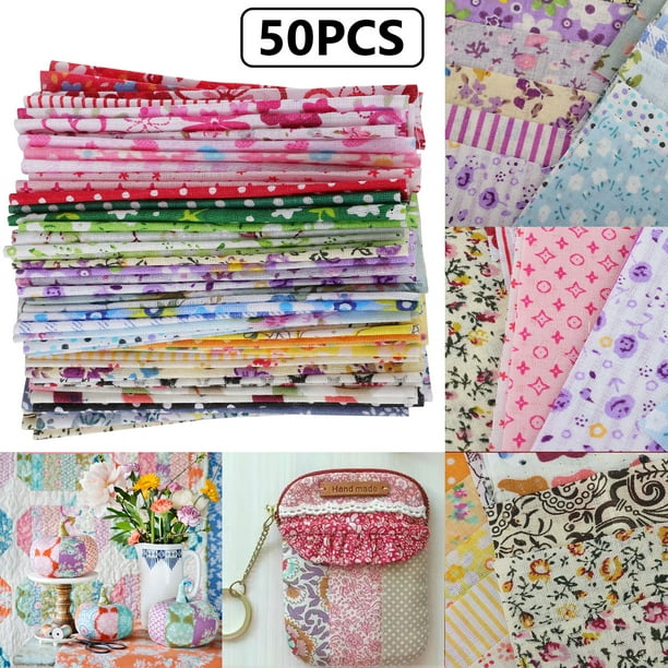 TSV 10*10cm/4*4in DIY Sewing Scrapbooking, 50/100CS Different Pattern Fabric Patchwork Craft ...