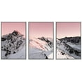 thumbnail image 3 of PixonSign Framed Wall Art Print Set Pink Sunset Snowy Mountain Peaks Nature Wilderness Photography Realism Rustic Scenic Relax/Calm Multicolor Ultra for Living Room, Bedroom, Office - 16"x24"x3 White, 3 of 5