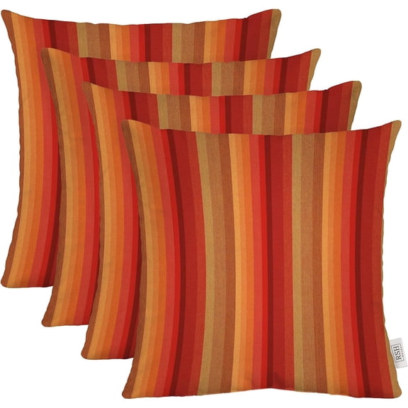 : Sunbrella Square Throw Pillows Set of 4 | 20" x 20" | Water and Fade-Resistant Performance Fabric | Outdoor Pillow Covers with Down-Alternative Inserts | Astoria Sunset