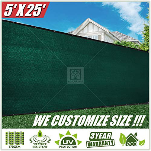 ColourTree 8 x 25 Green Fence Privacy Screen Windscreen Commercial Grade 170 GSM Heavy Duty We Make Custom Size