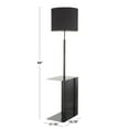 thumbnail image 6 of Gamma Contemporary Floor Lamp in Black Metal and Black Linen Shade with Black Metal Side Table by LumiSource, 6 of 7