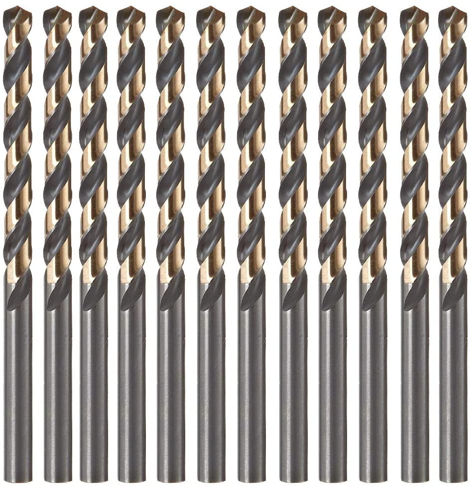 Drillforce 12PCS 3/32" Black Gold Drill Bits Set HSS Metal Woodworking Drill Bit