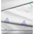 thumbnail image 2 of Soimoi White Heavy Canvas Fabric Aztec Geometric Printed Fabric 1 Yard 58 Inch Wide, 2 of 3