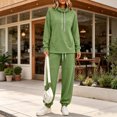 thumbnail image 2 of GaThRRgYP Cropped Windbreaker Jacket Women with Hood Women's Two-piece High Neck Sports Suit Long Sleeved Drawstring and Jogging Pants Casual with Pocket Set, 2 of 9