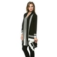 thumbnail image 2 of Women's Knit Striped Draped with Asymmetric Hem Cardigan Sweater, 2 of 3