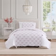 thumbnail image 2 of Maisy Bows Mauve White 3-Piece All-Season Embellished Ruffle Microfiber Reversible Quilt Set - Full/Queen, 2 of 4