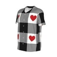 thumbnail image 6 of Fotbe Heart Black Buffalo Plaid Gingham Baseball Jersey Shirt for Men and Women, Casual Short Sleeves Button Down T-Shirt-4X-Large, 6 of 9