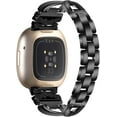 thumbnail image 2 of REQO Compatible avec Fitbit Versa 4/Versa 3/ Sense 2/Sense Bracelet en Métal Bling pour Femmes, Bracelet Réglable en Métal Coquillage Diamant Bijoux Accessoires Bracelet, 2 of 6