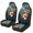 Sea Turtle Plumeria, variant on Uourmeti Full Surround Front Car Seat Covers for Auto, Polyester Fabric Stretchy Vehicle Seats Cushion, Tropical Sunset Palm Pattern