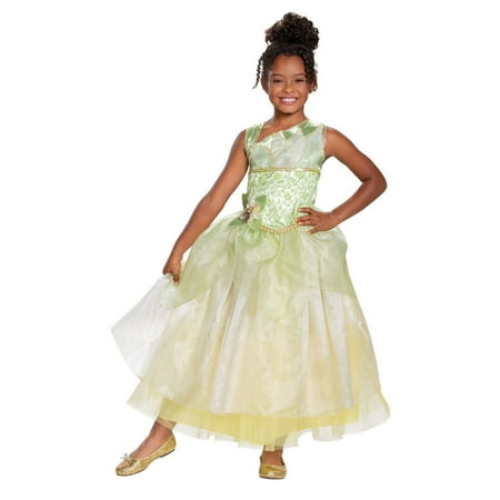 Green and Yellow Tiana Deluxe Girl Child Halloween Costume -