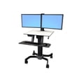 thumbnail image 2 of Ergotron WorkFit-C Dual - Sit/standing workstation - mobile - rectangular - gray - black base, 2 of 5