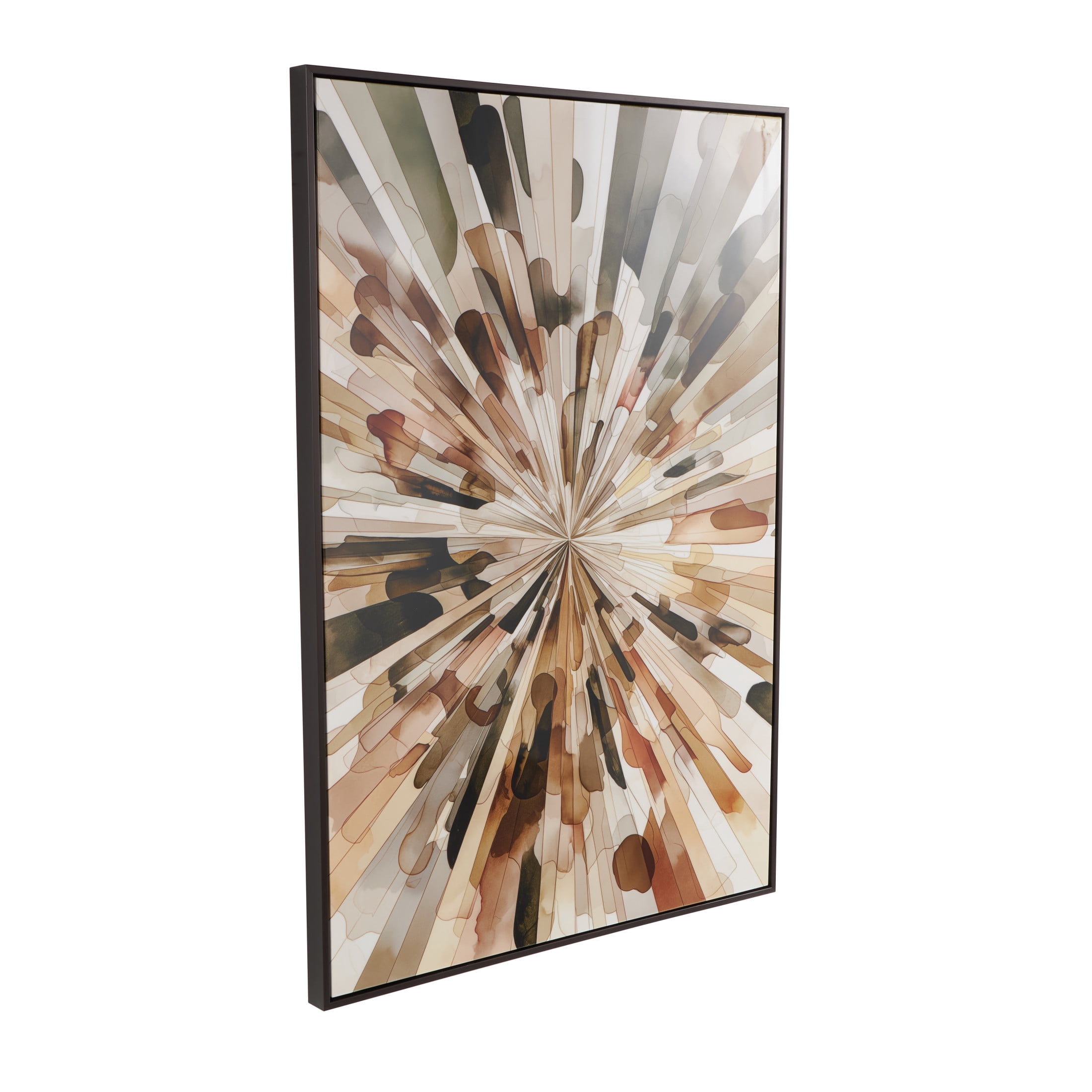 33" x 48" Abstract Sunburst Framed Wall Art with Black Frame, by DecMode
