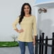 thumbnail image 5 of Mujer Casual O-Cuello Manga Tres Cuartos Color Sólido Top Complexion/XL, 5 of 9