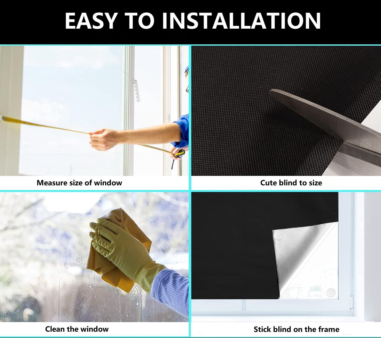 Wattne 100% Blackout Curtains for Bedroom, Portable Blackout Shades (118" x 57") Travel Window Blackout Blinds, Temporary Window Blinds for Baby Nursery, Bedroom, Dorm Room, or Travel Use
