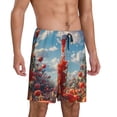 thumbnail image 2 of Fuzoiu Tomato Field Bottle Print Pajama Shorts for Men, Men's Pajama Bottoms,Mens Lounge Sleepwear,Pajama Pants with Pocket-X-Large, 2 of 6