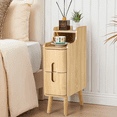 thumbnail image 5 of LEFHDA Ultra Slim Nightstand Set of 2 with Drawers, 7.87" Narrow Side Table, Small Wood Bedside Table, Modern Skinny End Table for Bedroom, Small Space, Living Room (Walnut, 2 Pcs), 5 of 10