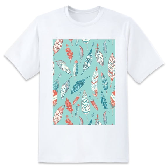 Basic Oversize Tees For WomenFeather Loose Boyfriend Shirts Casual Blouse round neck