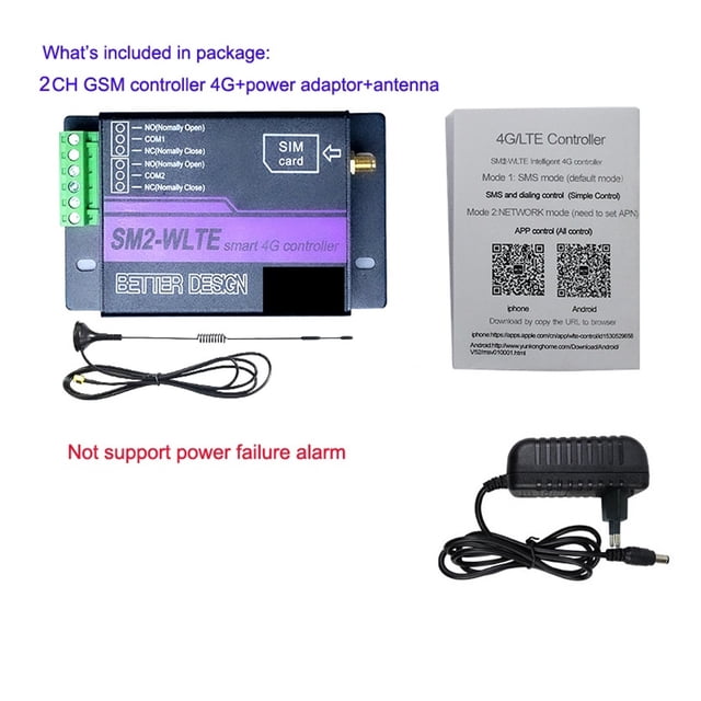 Zilai KL-SM2-WLTE Smart 4G LTE 2CH Relay Controller Cell Phone Part Kit
