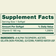 Spring Valley Vitamin E Dietary Supplement Softgels for Heart Health, 180 mg, 500 Count