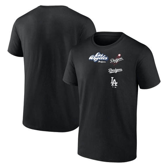 Men's Black Los Angeles Dodgers Graffiti Logo T-Shirt