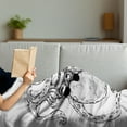 thumbnail image 3 of Octopus Soft Flannel Fleece Blanket, Hipster Octopus Tattoo Style Artwork Undersea Creature Monster Cartoon Print Art, Cozy Plush for Indoor and Outdoor Use, 60" x 80", White Black, by Ambesonne, 3 of 5
