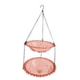 thumbnail image 2 of Comedero para pájaros al aire libre, bebedero colgante para pájaros, plato de doble capa, baño para pájaros para jardín Rosa, 2 of 8