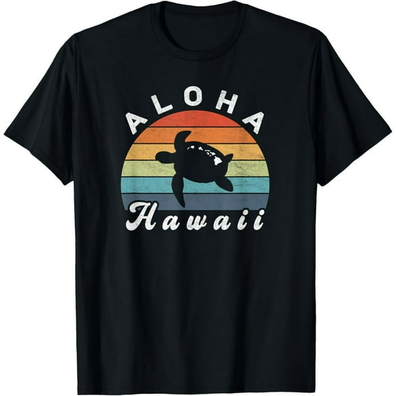 Aloha Hawaii Hawaiian Islands Sea Turtle Men Women Honu T-Shirt Casual Short Sleeve Shirt