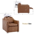 thumbnail image 6 of BarberPub Backwash Shampoo Station Chair, Adjustable Ceramic Bowl, Shampoo Station for Barber Shop 9364 Brown, 6 of 9