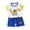 Blue C, variant on Toddler Kids Unisex Short Sleeve Tee Bermuda Shorts Cotton Suit Comfy Cute Cartoon Print Casual Set