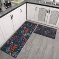 thumbnail image 2 of Pioneer Flower Floral Print Pattern Kitchen Rugs Sets Of 2,Anti Fatigue Kitchen Mat Rugs Non Slip Washable,Decorative Kitchen Floor Mats for Kitchen,Sink,Laundry,17"x30"+17"x47", 2 of 7