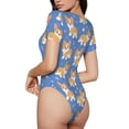 thumbnail image 3 of Naloa Corgi Women's Short-Sleeved Onesie, One-Piece Swimsuit for Parties, dates, clubs - X-Large, 3 of 9