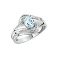 thumbnail image 4 of RYLOS Rings for Women 14K White Gold Swirl Ring with 7X5MM Oval Gemstone &  Diamond Ring March Aquamarine Jewelry Size 9, 4 of 8