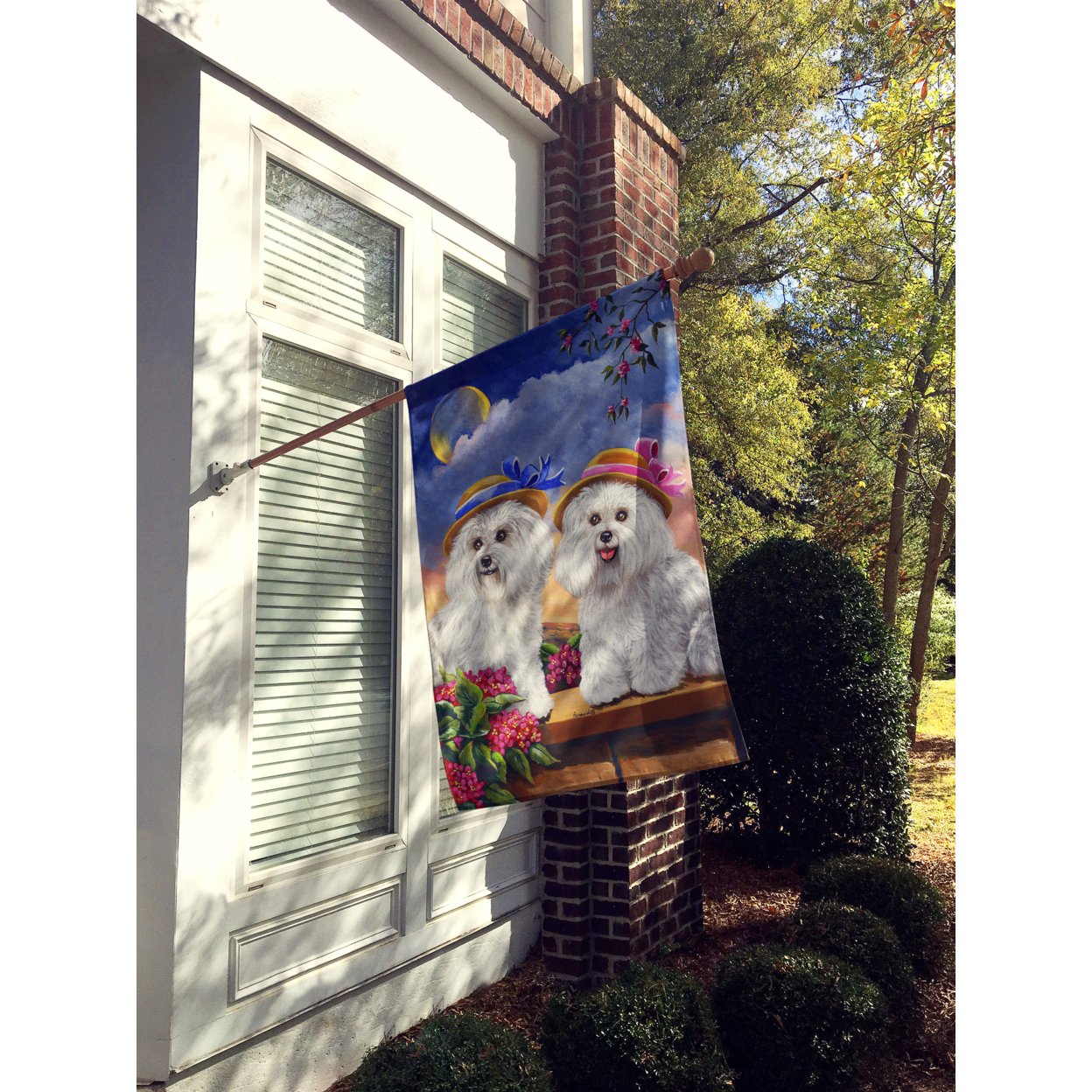 Bichon Frise Soulmates Flag Canvas House Size