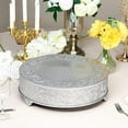 thumbnail image 2 of NauticalMart Round Metal Cake Stand - 18” Silver, 2 of 3