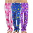 thumbnail image 3 of ToBeInStyle Women's Pack of 3 Assorted Print Fleece Lined Pajama Bottoms - Cheerful Funky Love - X-Large, 3 of 6