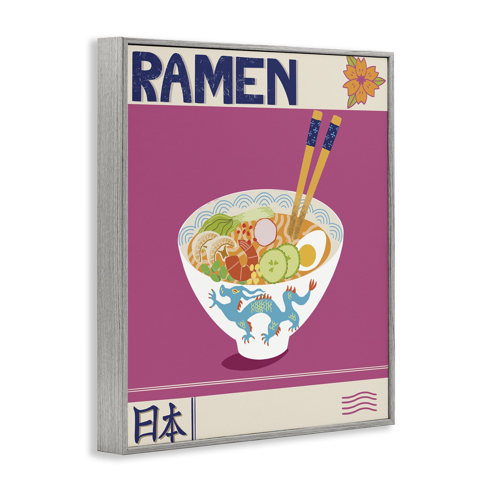 Stupell Industries Enchanted Japanese Ramen Gray Framed Giclee Art, design by Jo Reid