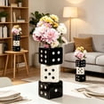 thumbnail image 6 of MMJ Dice Shaped Resin Vase Home Decor Stylish Tabletop Centerpiece Ornament Modern Bar Casino Accent 6.10x2.56in, 6 of 6