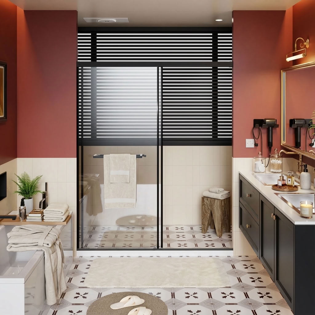 MAYEERTY Frameless Dual Sliding Shower Door, Aluminum Frame, Soft-Close & Waterproof Buffer System, Quick Installation & Heavy-Duty Seal
