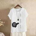 thumbnail image 2 of Birdeem Mode Femmes Été T-Shirt Imprimé Ample Col Rond Manches Courtes Blouse Décontractée, 2 of 5