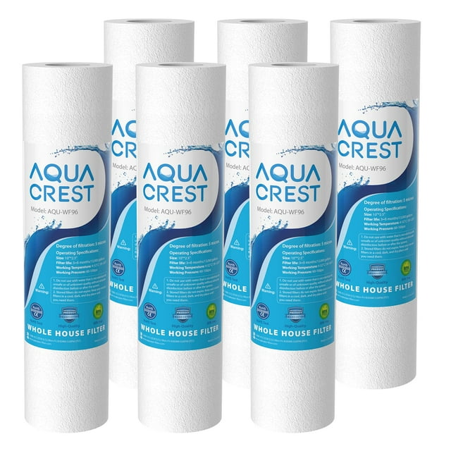 Filtro de agua AQUA CREST AP110 para sedimentos para toda la casa, 5 micrones x6