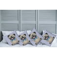 thumbnail image 6 of Ambesonne Pug Throw Pillow Cover 4 Pack, Nerdy Glasses Bow Tie Dog, 16", Sand Brown Black Blue, 6 of 6