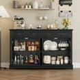 thumbnail image 3 of Homfa Buffet Cabinet with Drawers, 53.5”W Sideboard Storage Cabinet with Adjustable Shelf for Kitchen Dining Room, Black, 3 of 7