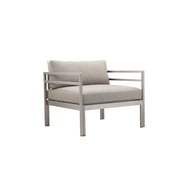 Pangea Home Cold Modern Style Aluminum Sofa Chair in Gray Finish