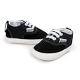thumbnail image 3 of Baby Canvas Shoes Infant Girls Boys Sneakers Toddler First Walkers Slip On Newborn Crib Shoes(0-6 Months,Black), 3 of 6