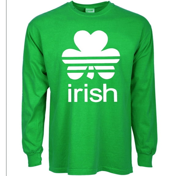 St Patricks Day Clothes Mens Funny T-shirt Long Sleeve Green Graphic Tee