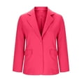 thumbnail image 6 of HAOTAGS Womens Blazers Long Sleeve Open Front Solid Color Business Lapel Button Work Jackets Hot Pink Size L, 6 of 8