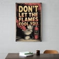 thumbnail image 6 of Funny DON’T LET THE FLAMES FOOL YOU Retro Print Smoking Toilet And Fire Extinguisher Bathroom Poster Vintage Textured Art Print Poster, 6 of 8