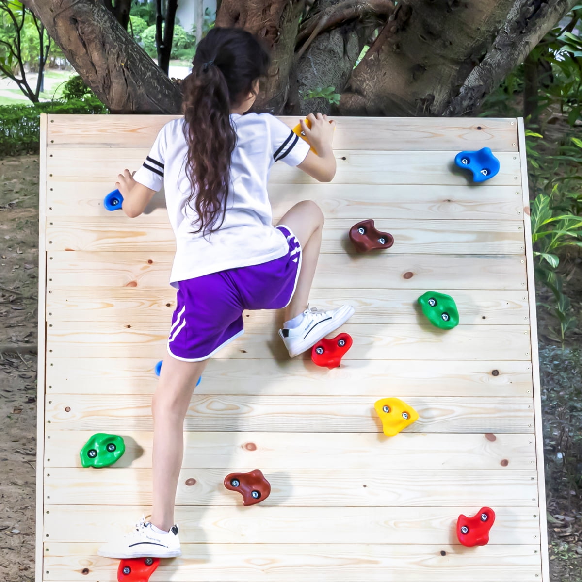 30Pcs Rock Climbing Hold Wall Stones In/Outdoor Kids Playground with Fixing Set 